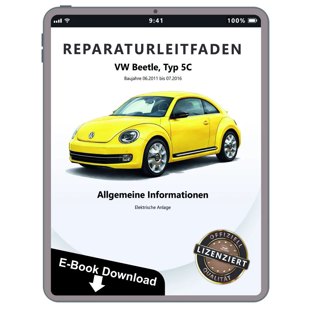 VW Beetle 5C (11-16) Allgemeine Informationen Elektrik Reparaturanleitung eBook