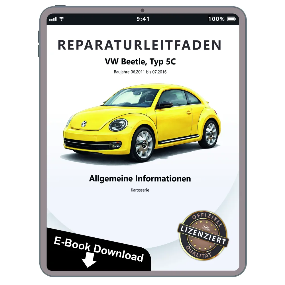 VW Beetle 5C 2011-2016 Allgemeine Hinweise Karosserie Reparaturanleitung eBook