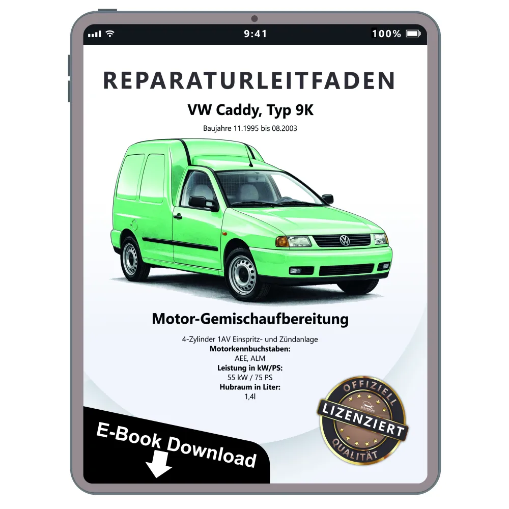 VW Caddy 9K 1995-2003 1AV Einspritz- Zündanlage 75 PS Reparauranleitung eBook