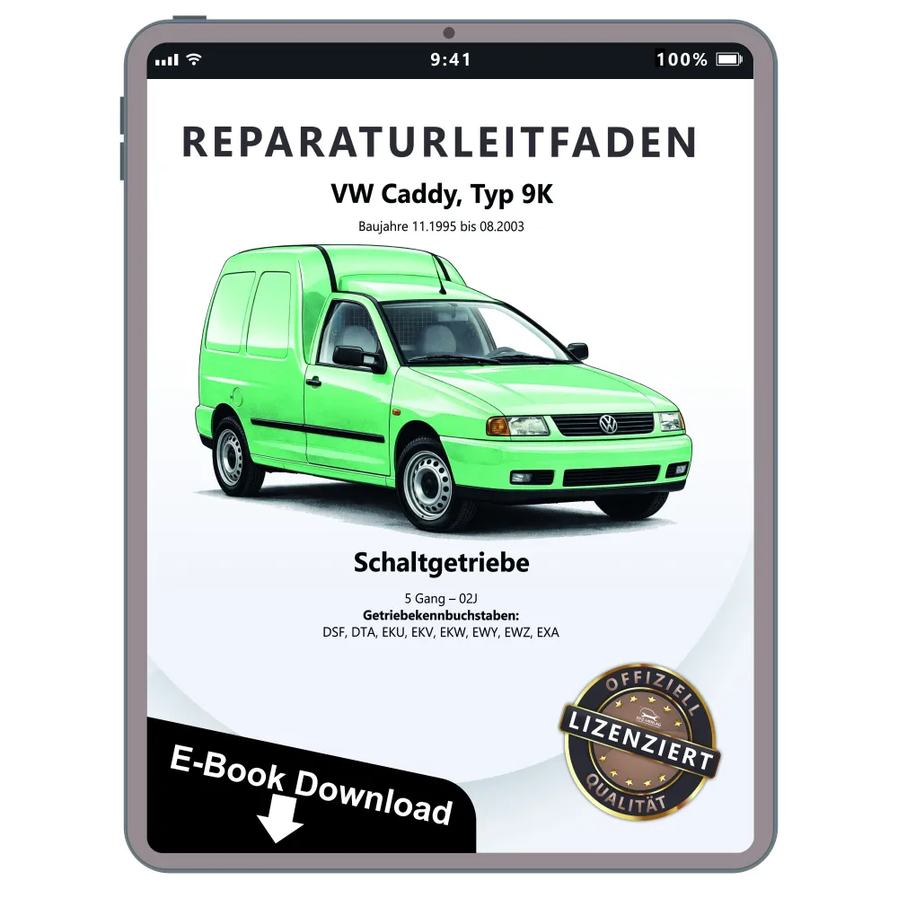 VW Caddy Typ 9K 1995-2003 5 Gang Schaltgetriebe 02J Reparaturanleitung eBook