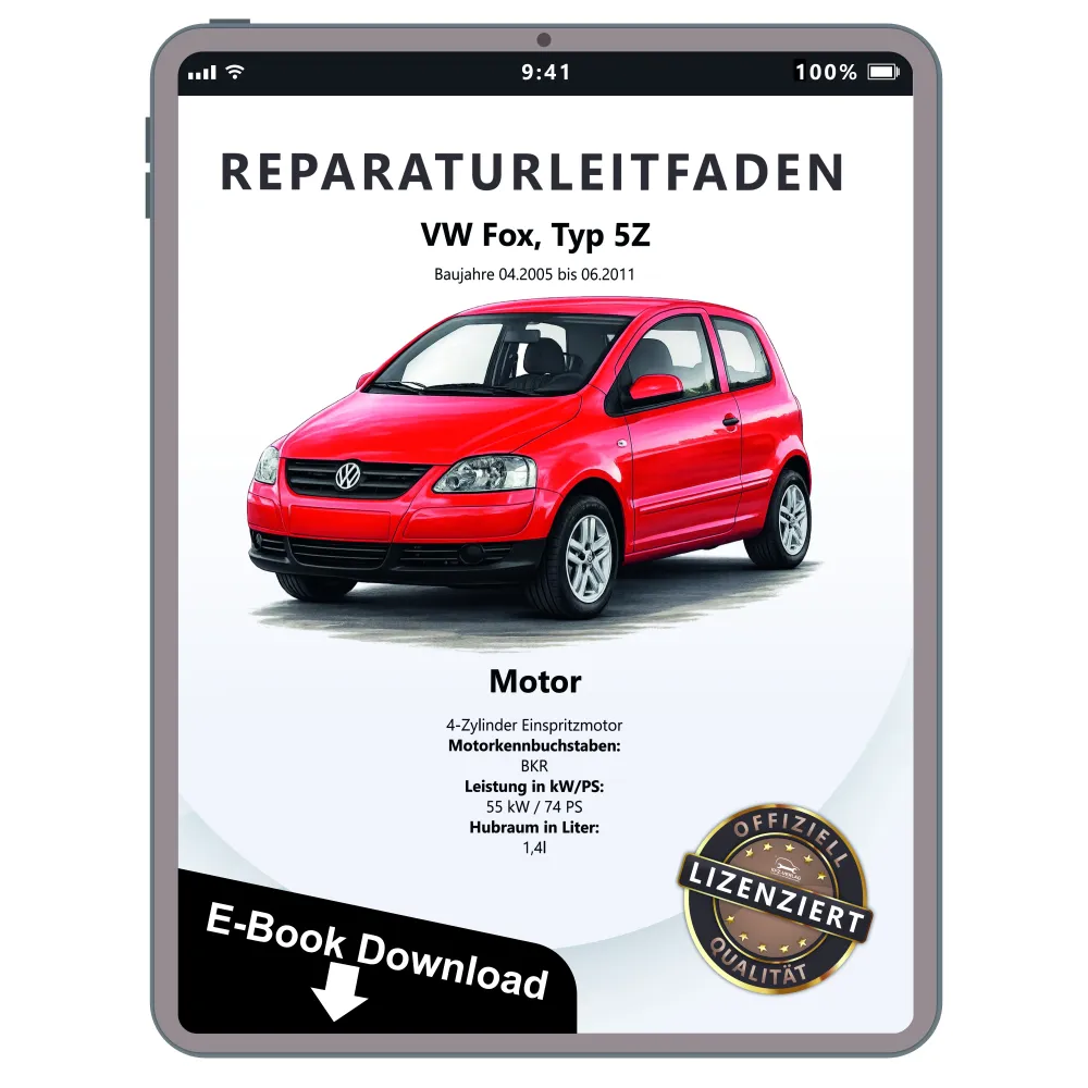 VW Fox Typ 5Z 2005-2011 4-Zyl. Benzinmotor 1,4l 74 PS Reparaturanleitung eBook