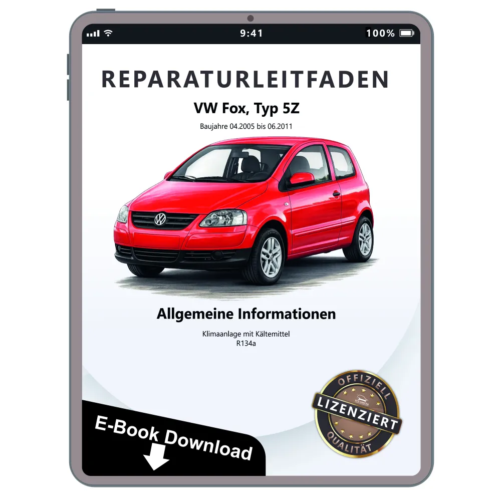 VW Fox 5Z 2005-2011 Klimaanlagen mit Kältemittel R134a Reparaturanleitung eBook