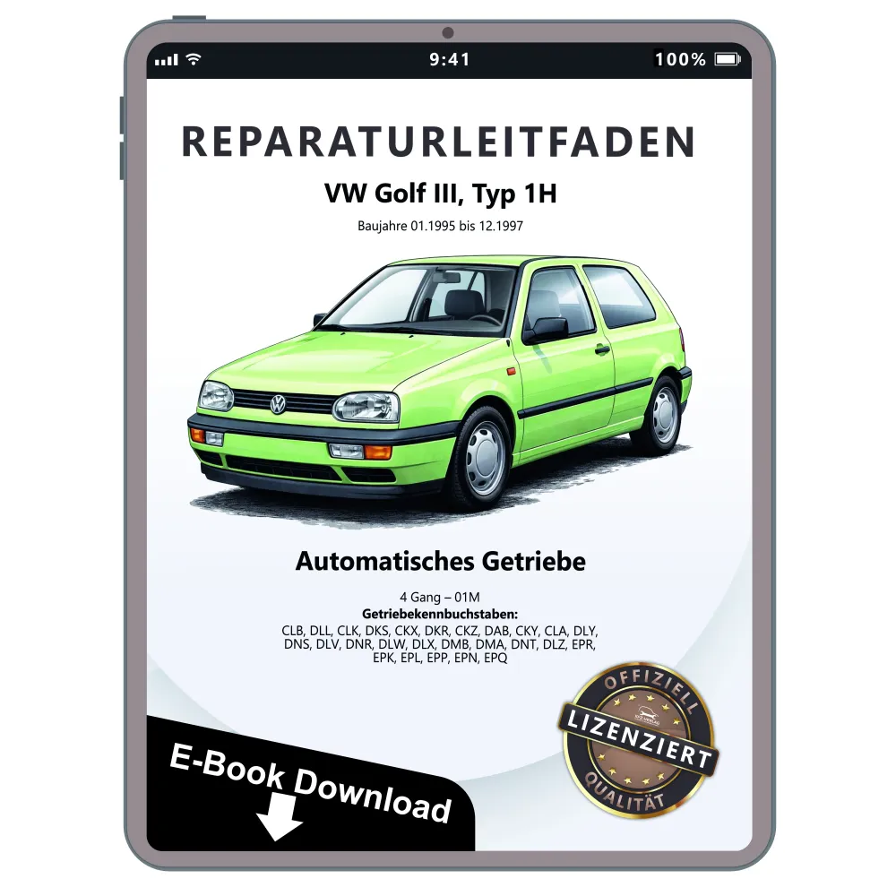 VW Golf 3 Typ 1H 1995-1997 4 Gang Automatikgetriebe 01M Reparaturanleitung eBook