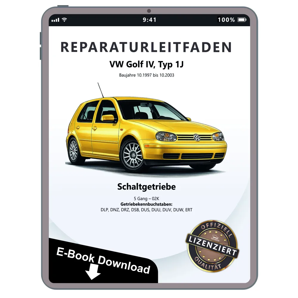 VW Golf 4 Typ 1J 1997-2003 5 Gang Schaltgetriebe 02K Reparaturanleitung eBook