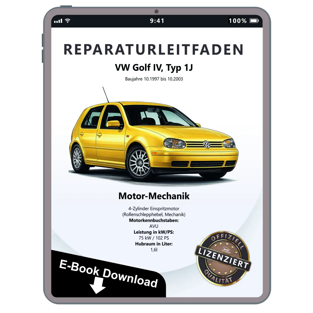 VW Golf 4 1J 1997-2003 Benzinmotor Mechanik 1,6l 102 PS Reparaturanleitung eBook