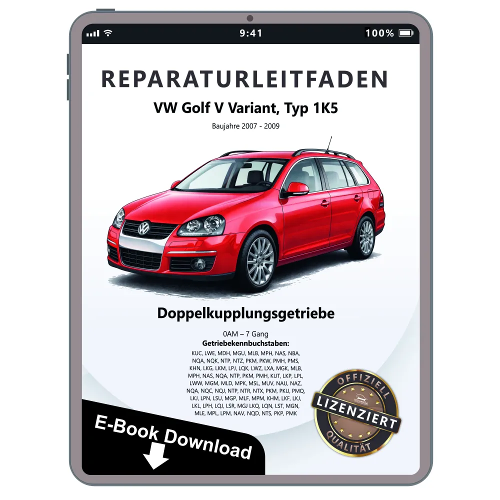 VW Golf 5 Variant 1K5 (07-09) Automatikgetriebe DKG 0AM Reparaturanleitung eBook