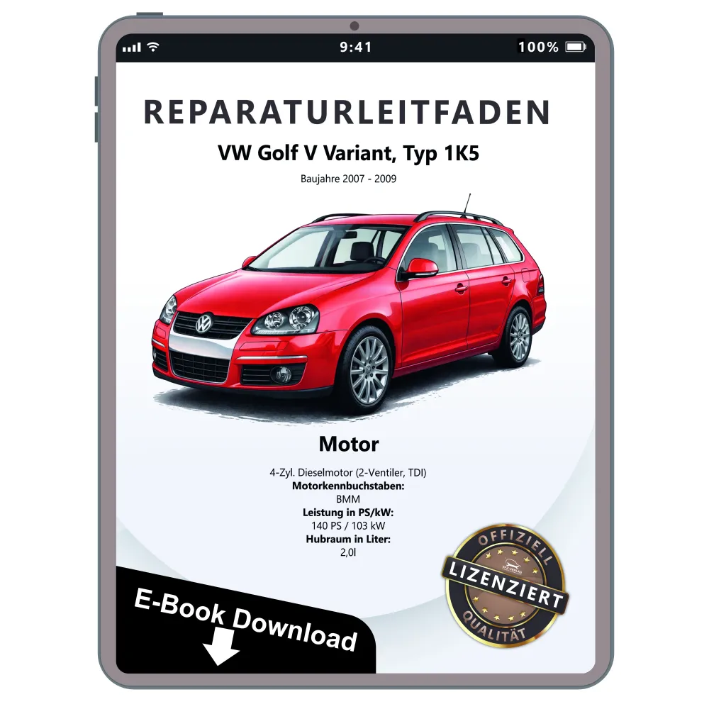 VW Golf 5 Variant 1K5 2007-2009 Dieselmotor 2,0l 140 PS Reparaturanleitung eBook