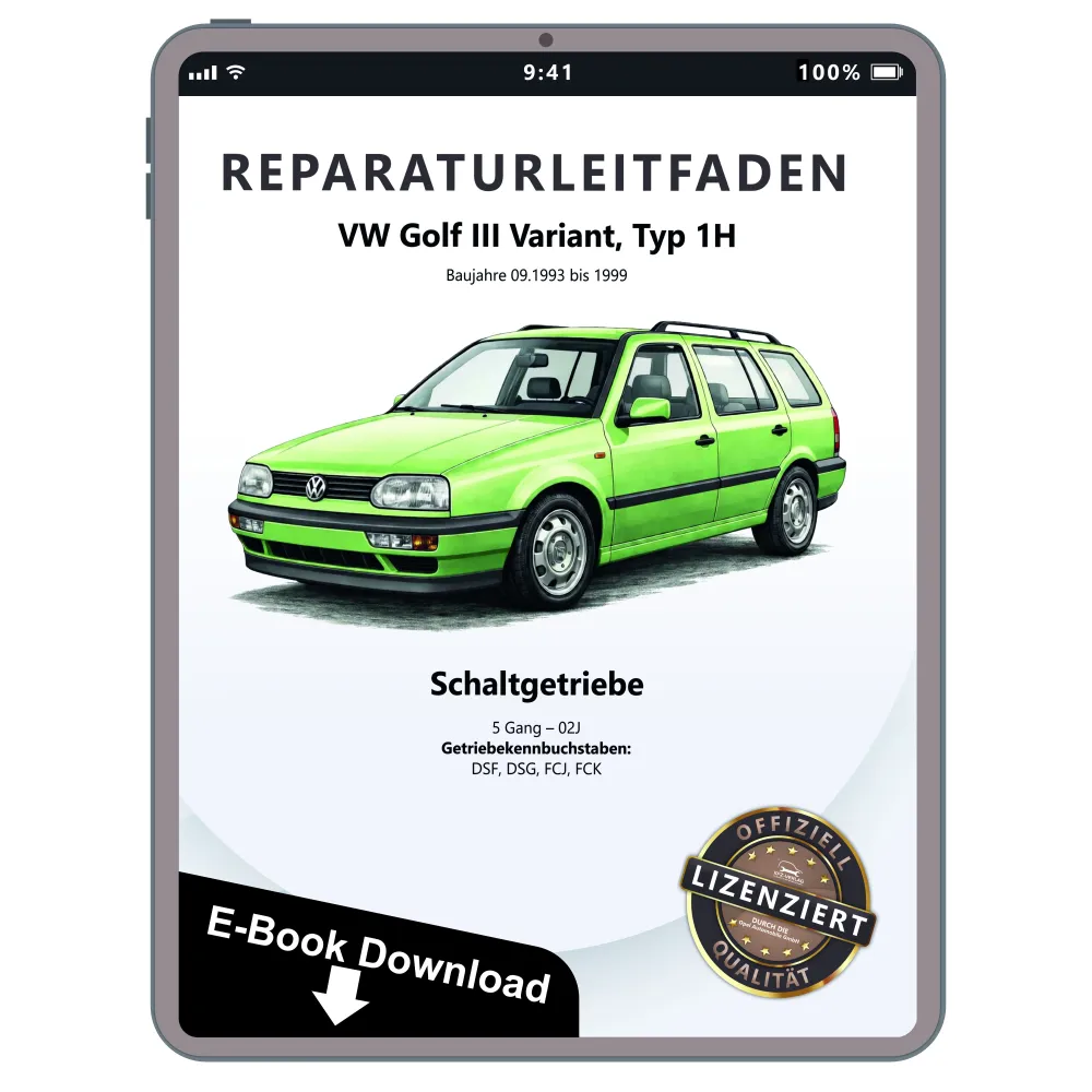 VW Golf 3 Variant 1H (93-99) 5 Gang Schaltgetriebe 02J Reparaturanleitung eBook