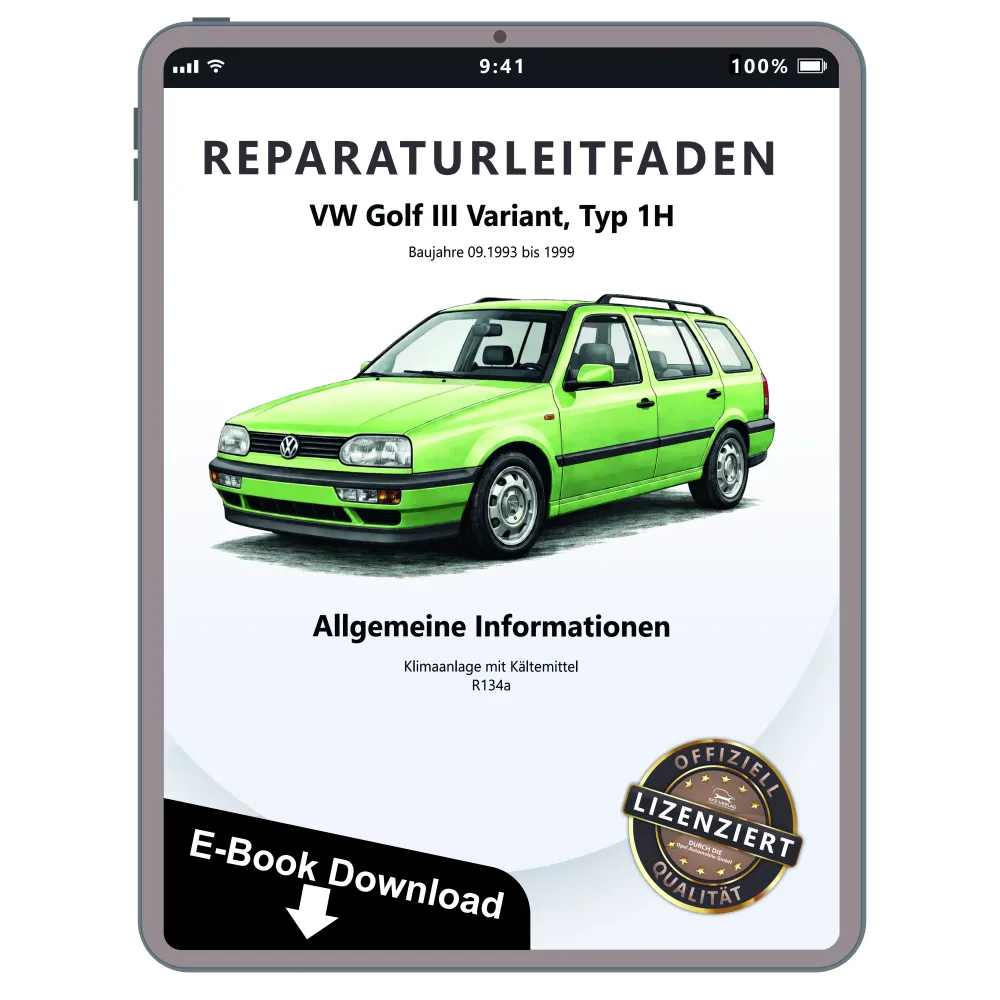 VW Golf 3 Variant 1H 1993-1999 Klimaanlagen Kältemittel Reparaturanleitung eBook