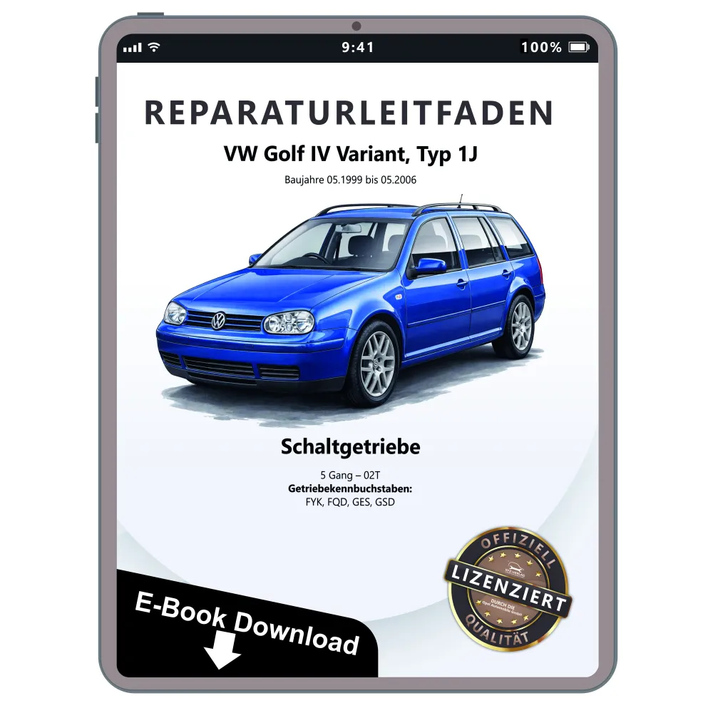 VW Golf 4 Variant 1J (99-06) 5 Gang Schaltgetriebe 02T Reparaturanleitung eBook