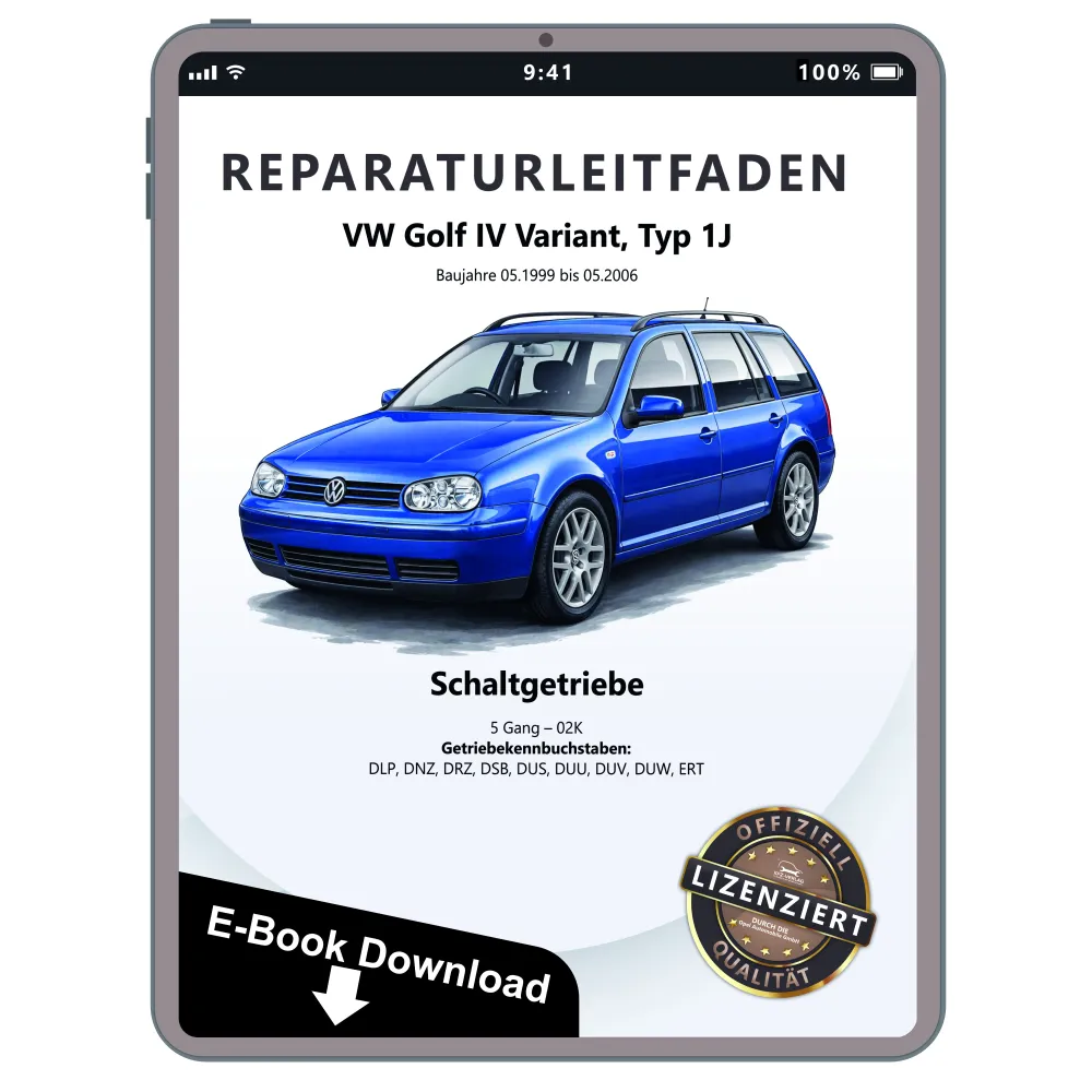 VW Golf 4 Variant 1J (99-06) 5 Gang Schaltgetriebe 02K Reparaturanleitung eBook
