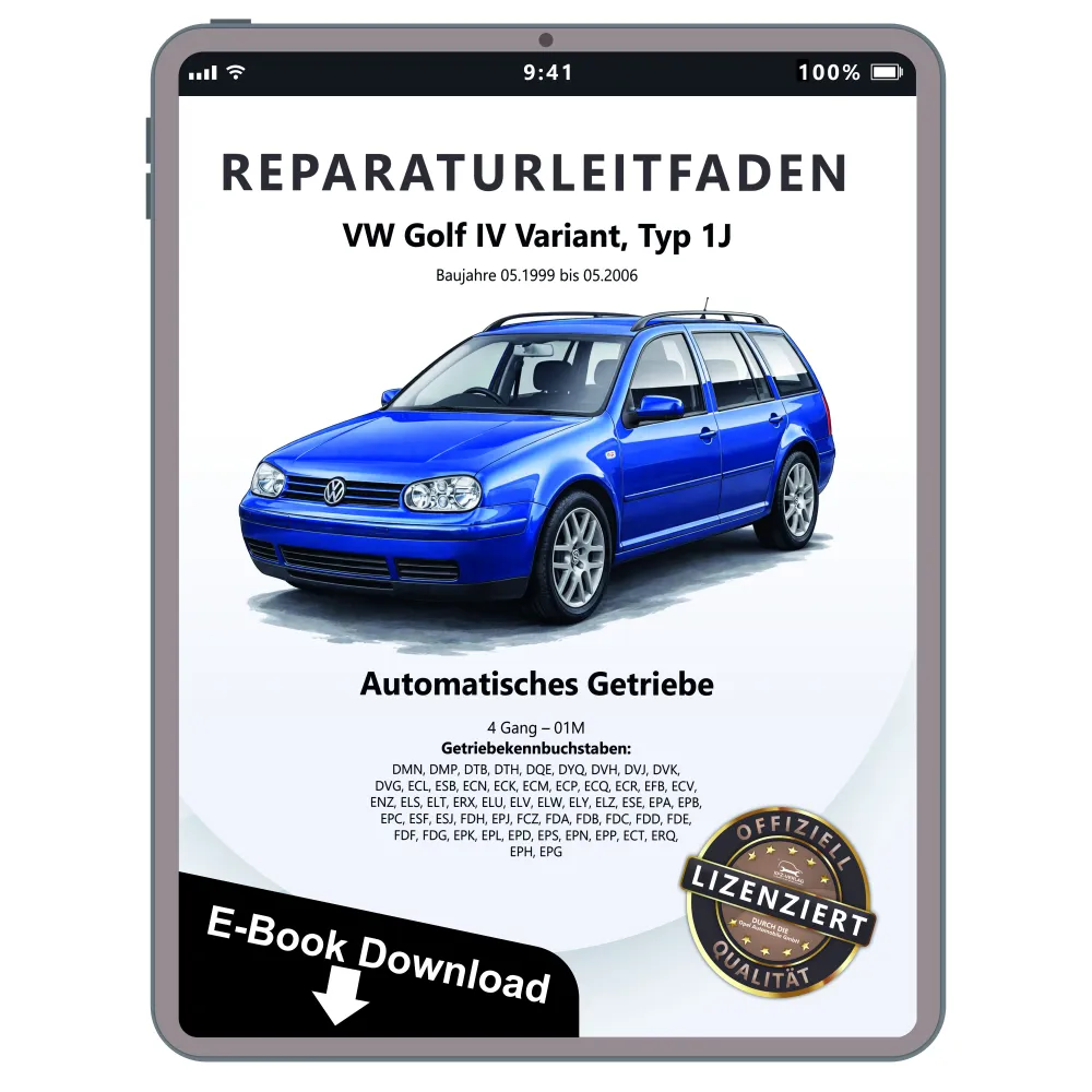 VW Golf 4 Variant 1J 99-06 4 Gang Automatikgetriebe 01M Reparaturanleitung eBook