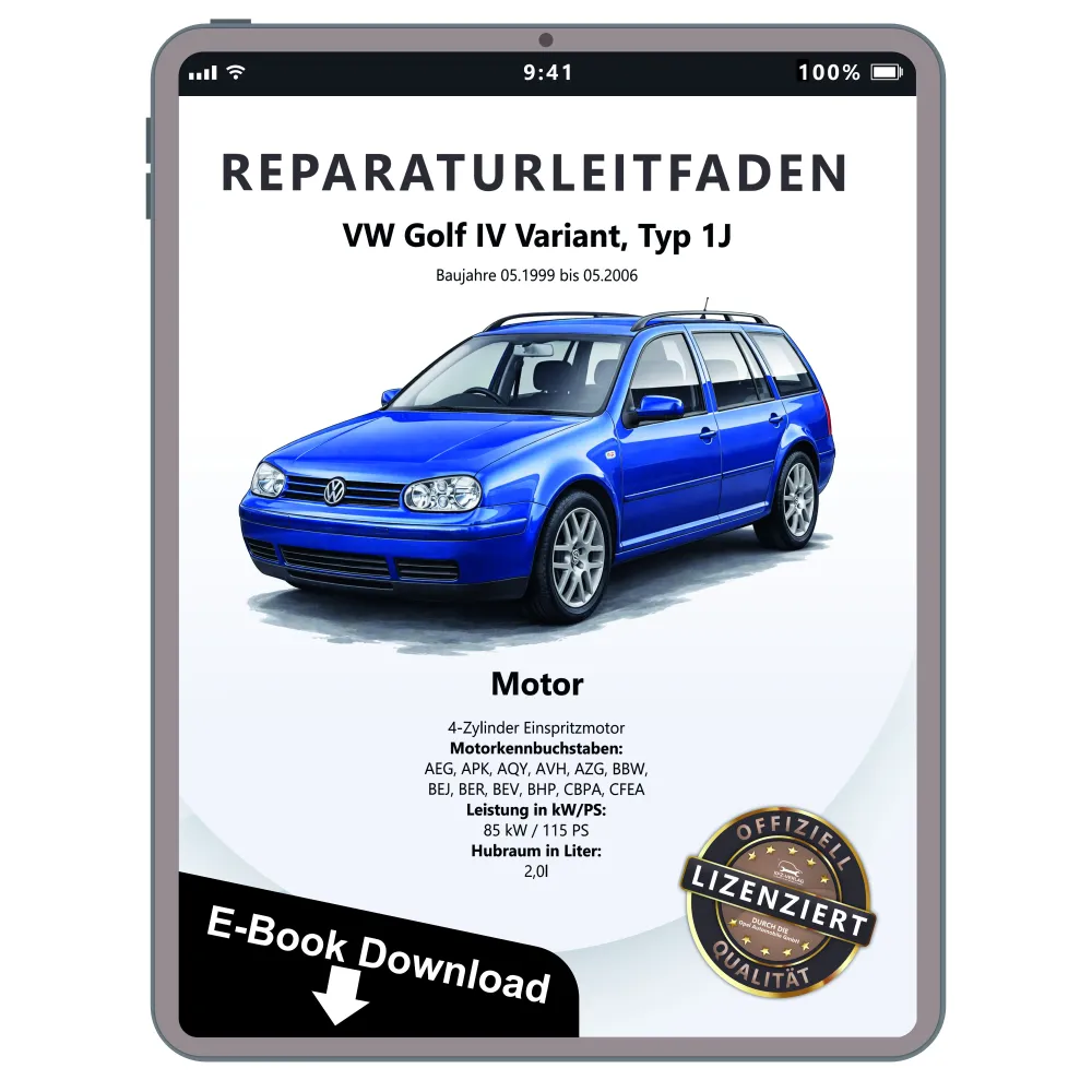 VW Golf 4 Variant 1J 1999-2006 Benzinmotor 2,0l 115 PS Reparaturanleitung eBook