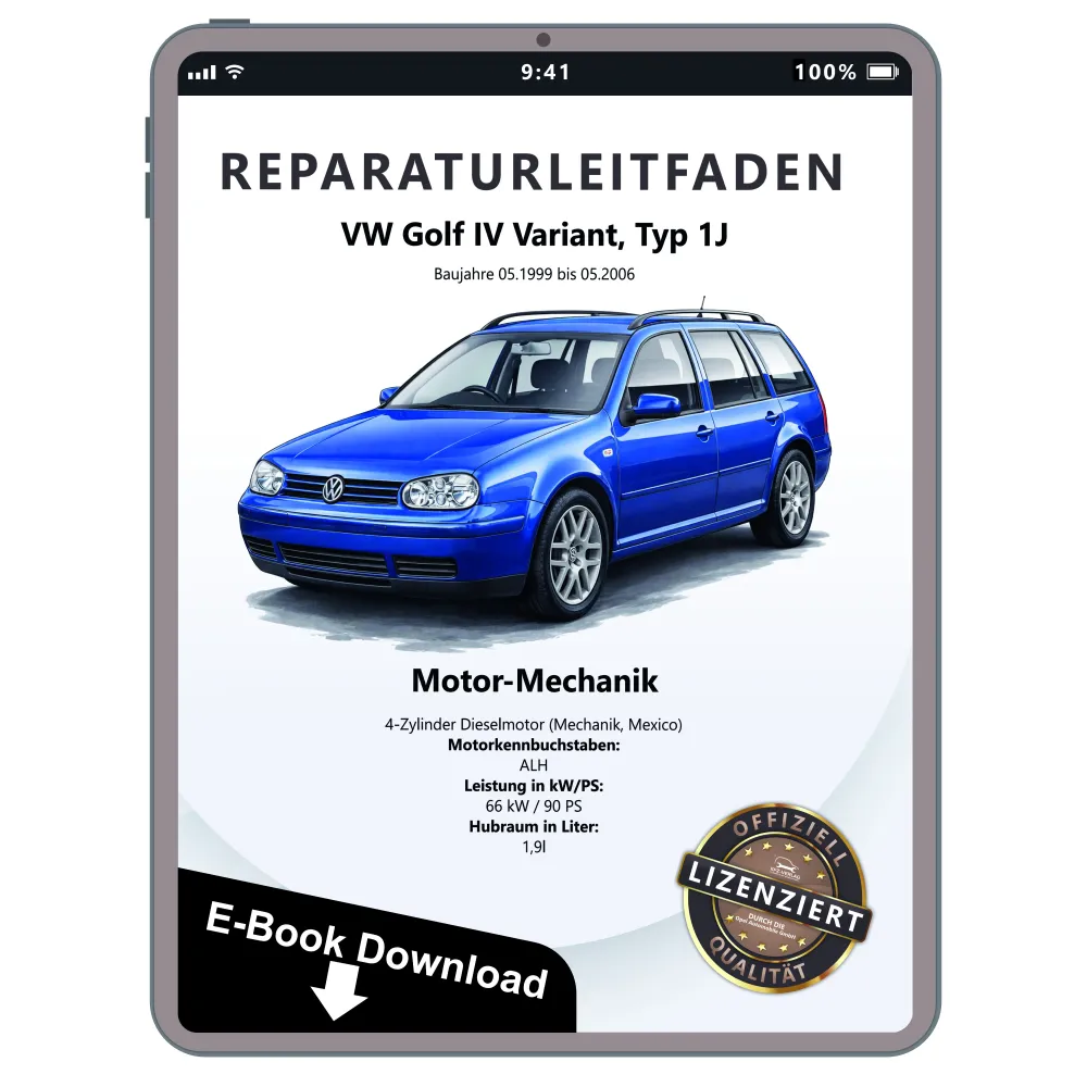 VW Golf 4 Variant 1J (99-06) Dieselmotor Mechanik 90 PS Reparaturanleitung eBook
