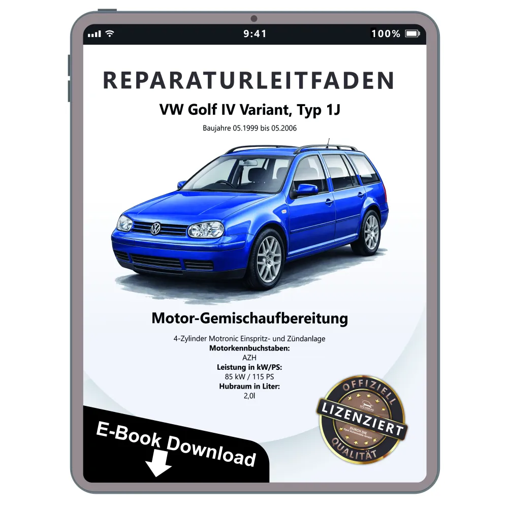 VW Golf 4 Variant 1J 2,0l Motronic Einspritz Zündanlage Reparaturanleitung eBook