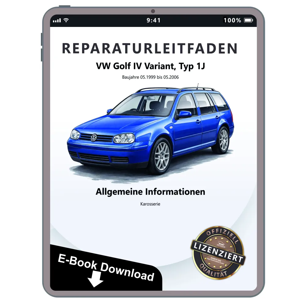 VW Golf 4 Variant 1J (99-06) Allgemeine Info Karosserie Reparaturanleitung eBook
