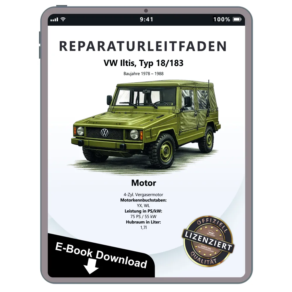 VW Iltis Typ 183 (78-88) 4-Zyl. 1,7l Vergasermotor 75 PS Reparaturanleitung PDF