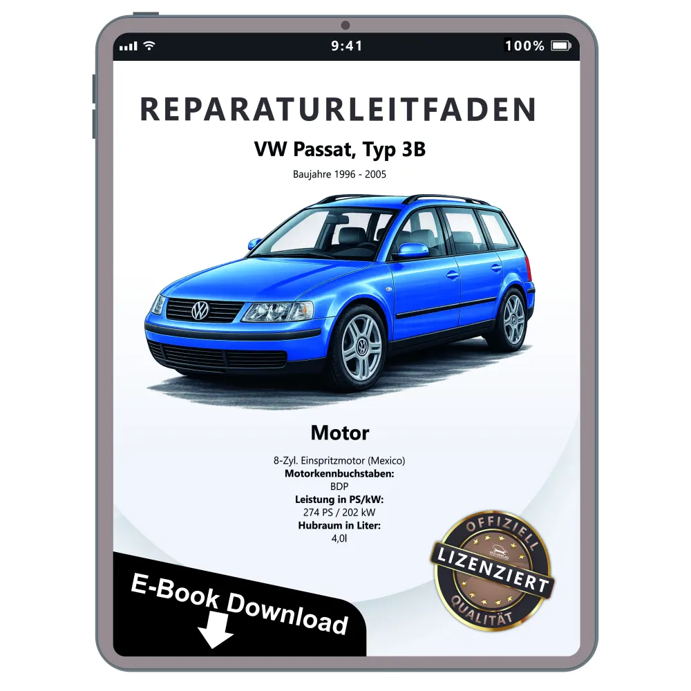 VW Passat 5 3B 1996-2005 8-Zyl. 4,0l Benzinmotor 274 PS Reparaturanleitung PDF