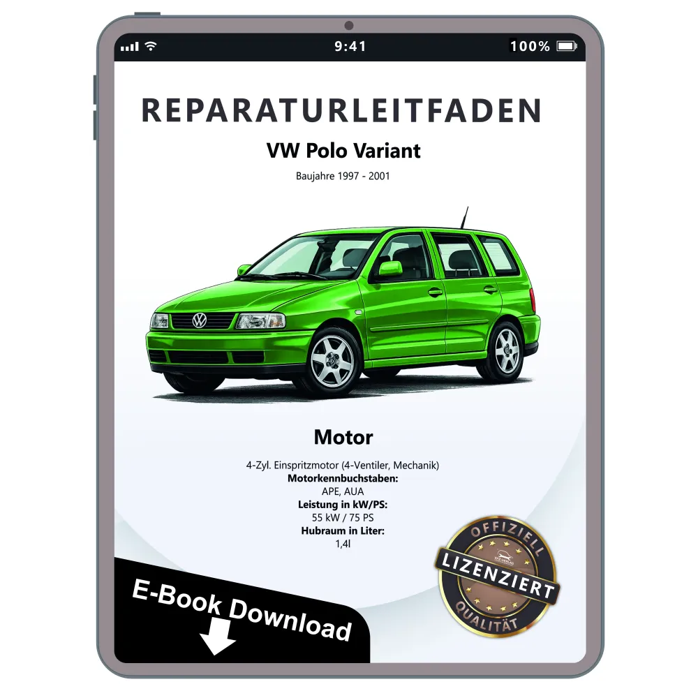 VW Polo 3 Variant (97-01) 1,4l Benzinmotor Mechanik 75 PS Reparaturanleitung PDF