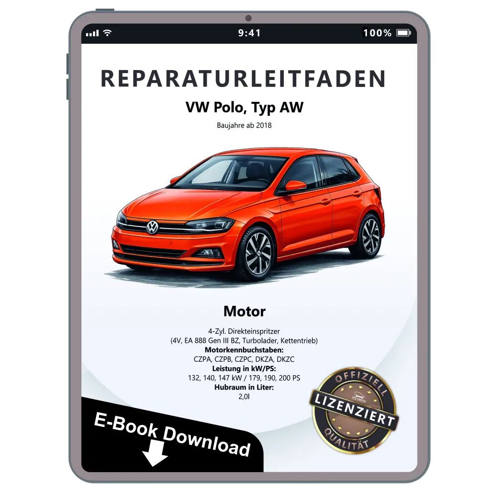 VW Polo Typ AW ab 2018 4-Zyl. 2,0l Benzinmotor 179-200 PS Reparaturanleitung PDF