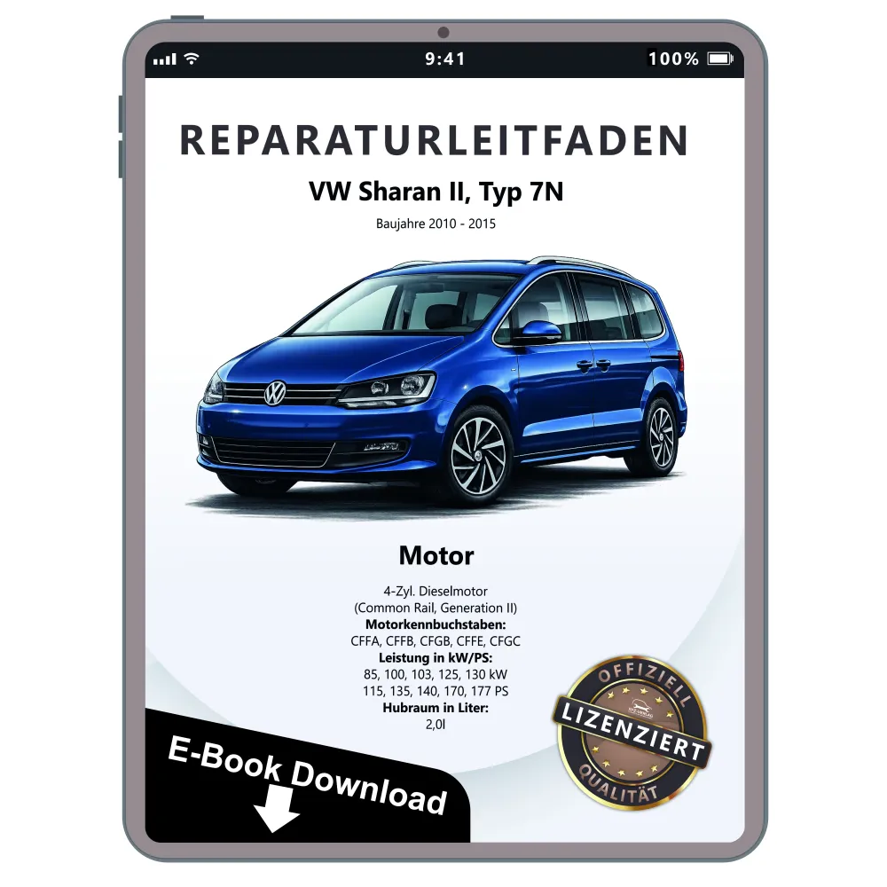 VW Sharan 7N 2010-2015 2,0l Dieselmotor TDI 115-177 PS Reparaturanleitung PDF