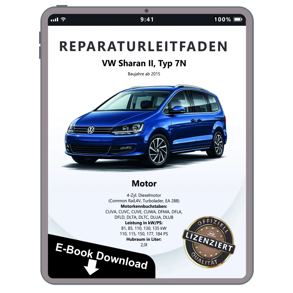 VW Sharan 7N (15>) 4-Zyl. 2,0l Dieselmotor TDI 110-184 PS Reparaturanleitung PDF