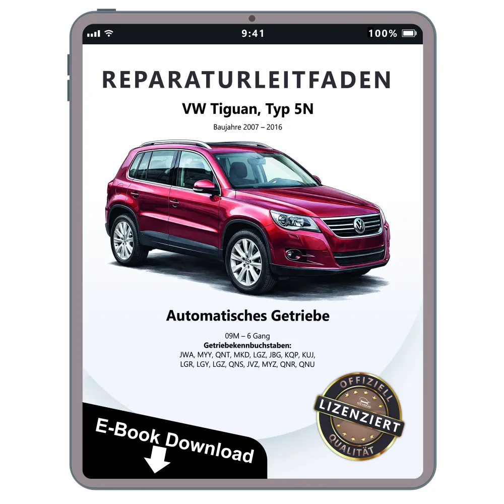 VW Tiguan Typ 5N 2007-2016 6 Gang Automatikgetriebe 09M Reparaturanleitung PDF