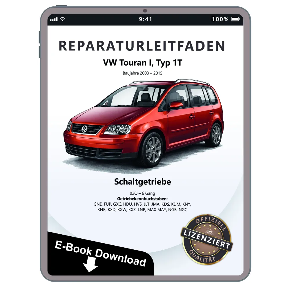 VW Touran 1T 2003-2015 6 Gang Schaltgetriebe 02Q Kupplung Reparaturanleitung PDF