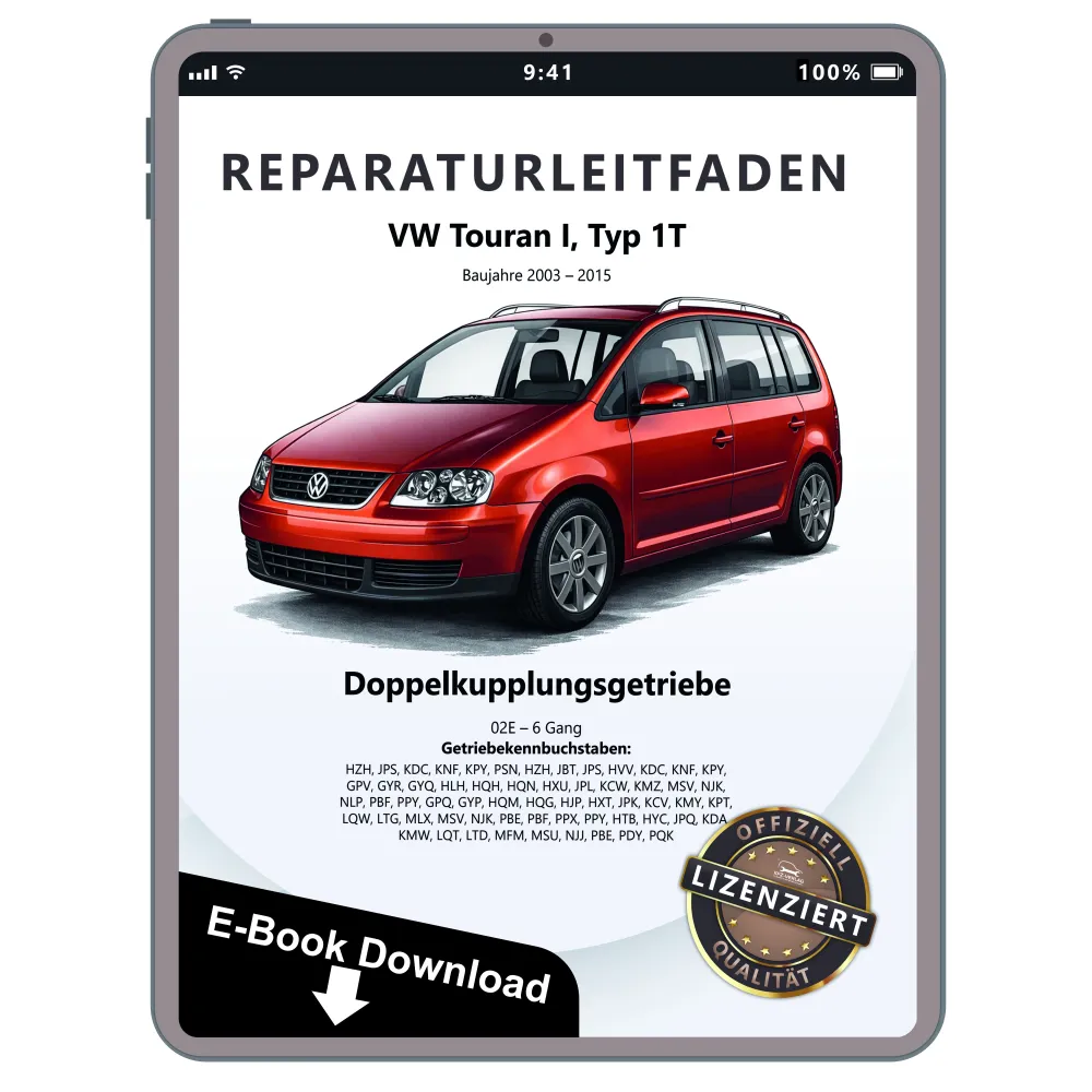 VW Touran 1T (03-15) 6 Gang Automatikgetriebe DSG DKG 02E Reparaturanleitung PDF