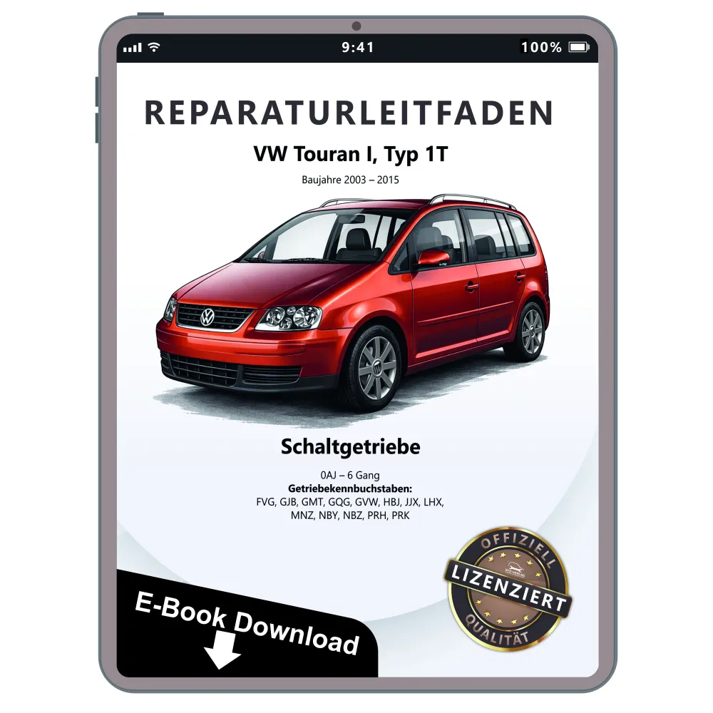VW Touran 1T 2003-2015 6 Gang Schaltgetriebe 0AJ Kupplung Reparaturanleitung PDF