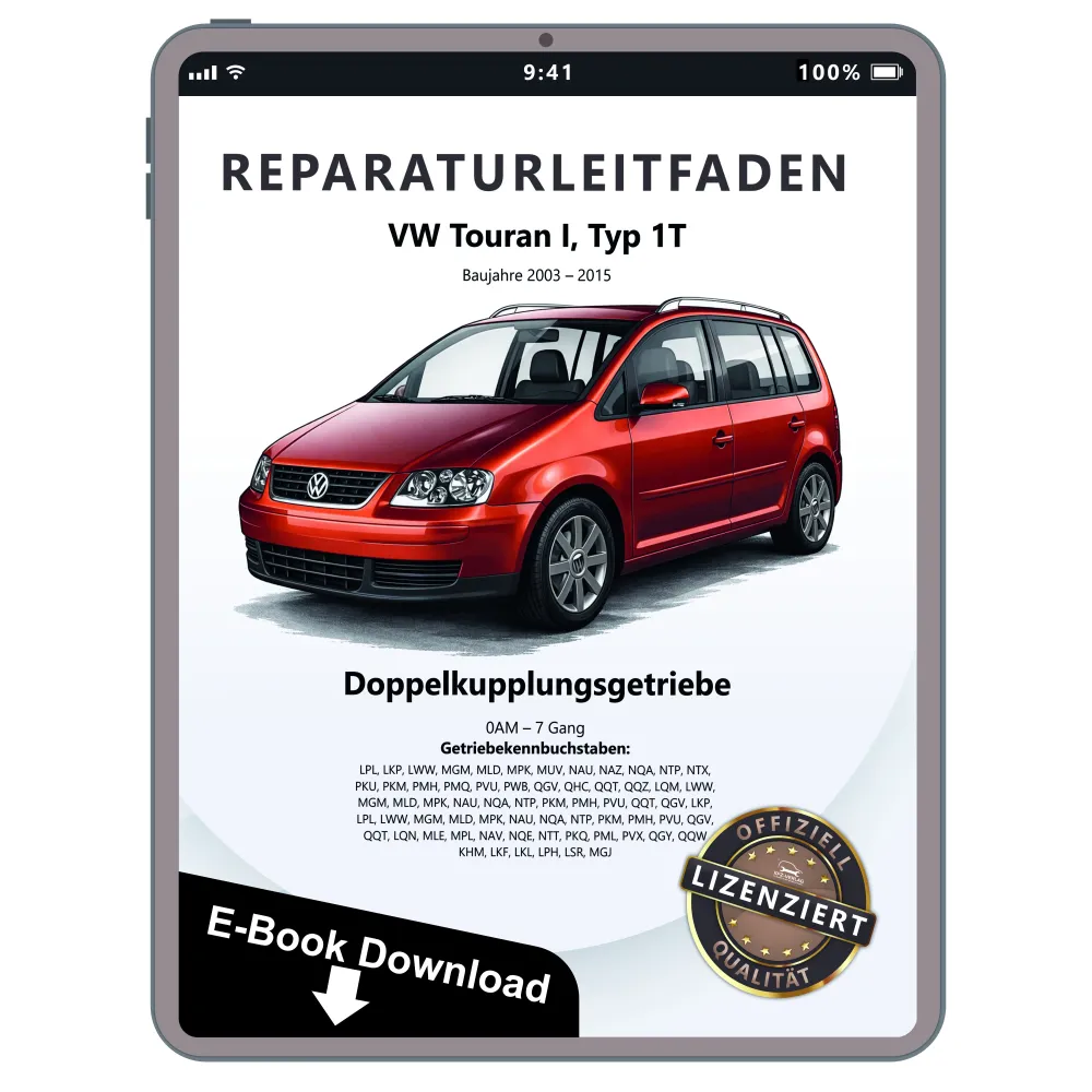 VW Touran 1T (03-15) 7 Gang Automatikgetriebe DSG DKG 0AM Reparaturanleitung PDF