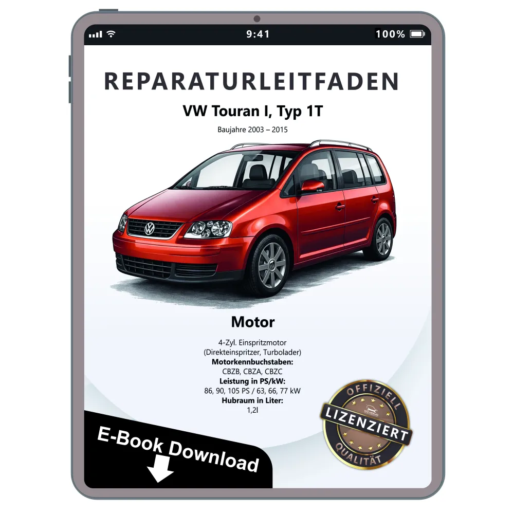 VW Touran 1T 2003-2015 4-Zyl. 1,2l Benzinmotor 85-105 PS Reparaturanleitung PDF
