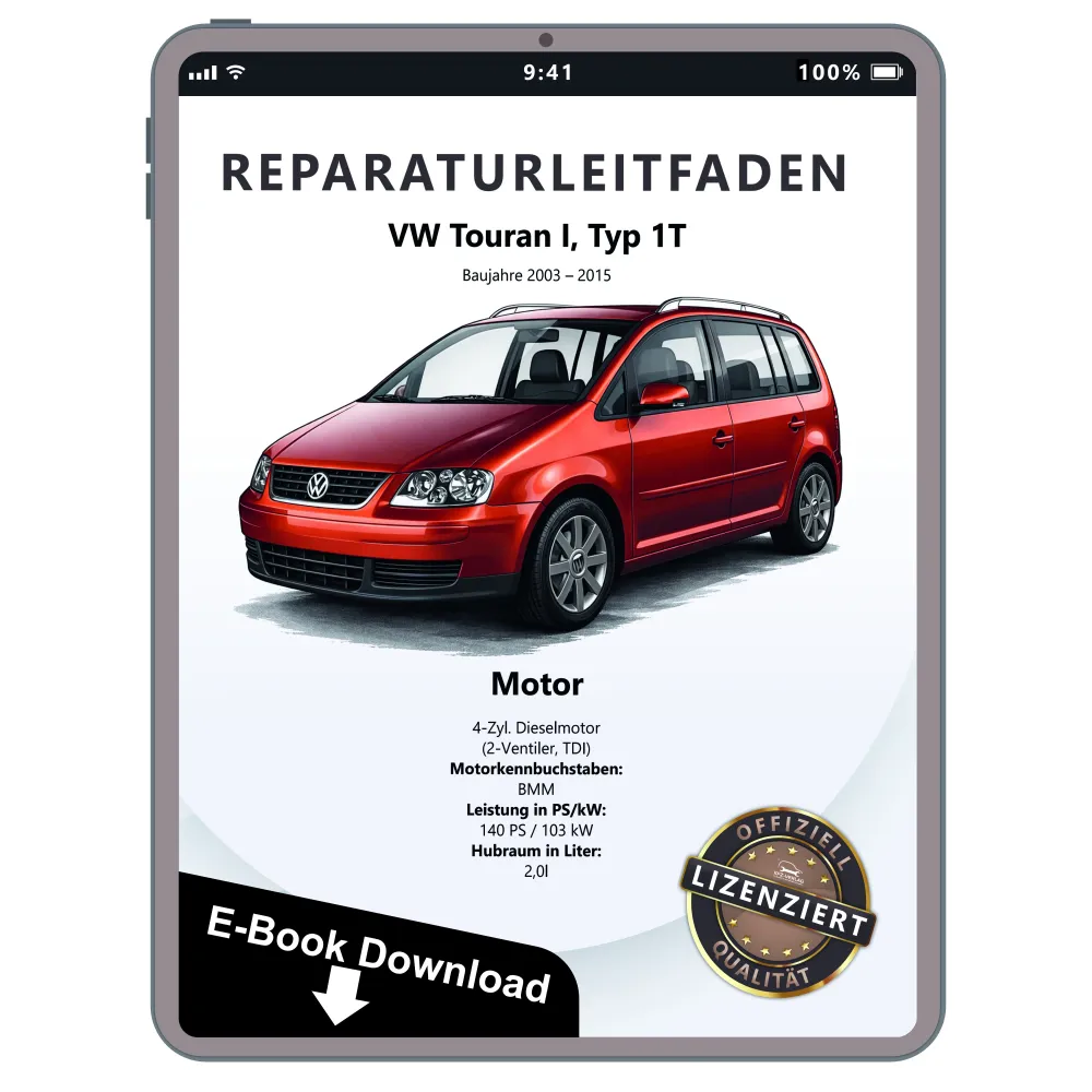 VW Touran 1T 2003-2015 4-Zyl. 2,0l Dieselmotor TDI 140 PS Reparaturanleitung PDF