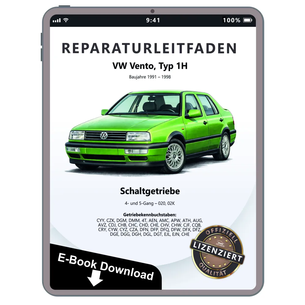 VW Vento Typ 1H 1991-1998 4 5 Gang Schaltgetriebe 02S 02K Reparaturanleitung PDF