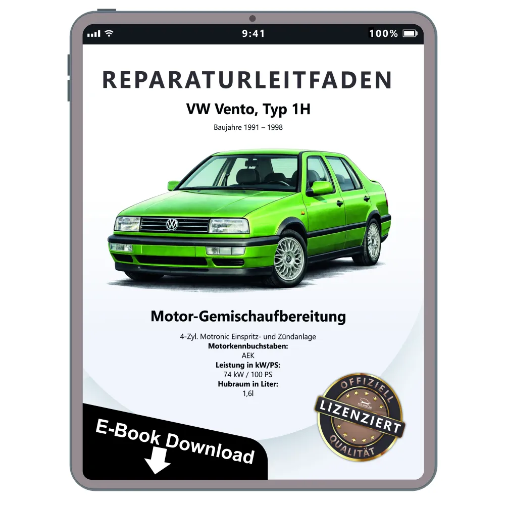 VW Vento 1H 1991-1998 1,6l Motronic Einspritz- Zündanlage Reparaturanleitung PDF