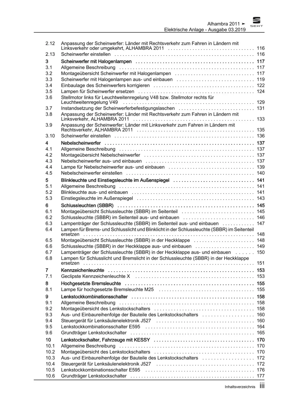 Seat Alhambra 71 2010-2015 Elektrische Anlage Elektrik Reparaturanleitung eBook