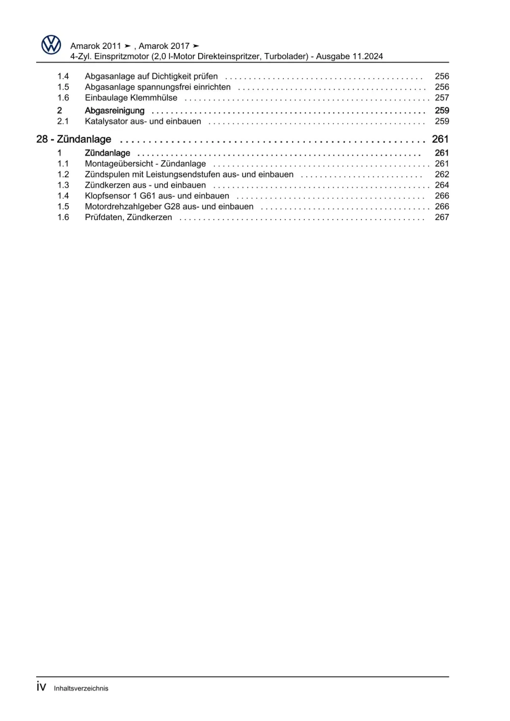 VW Amarok 2H 2010-2016 4-Zyl. Benzinmotor 2,0l 160 PS Reparaturanleitung eBook