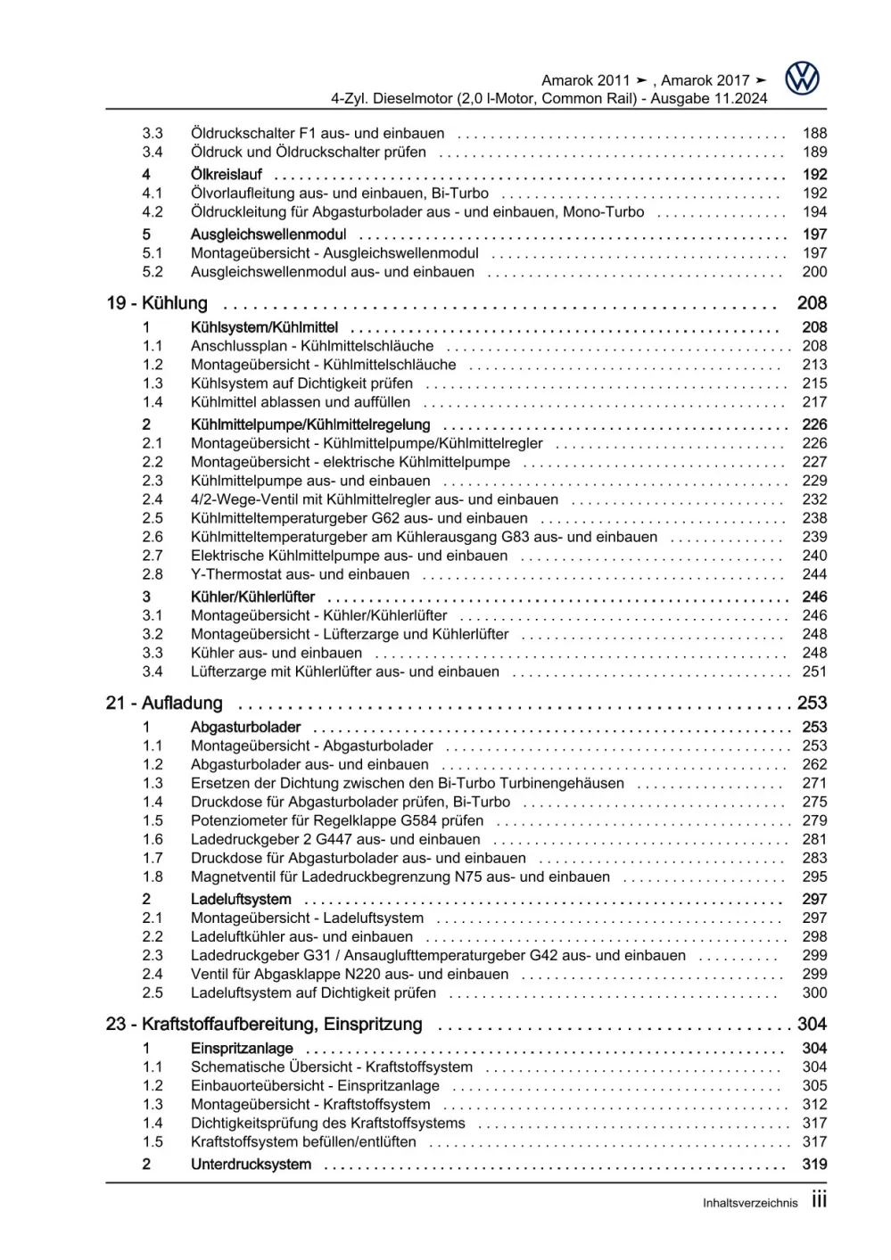 VW Amarok Typ 2H 2010-2016 Dieselmotor 2,0l 122-180 PS Reparaturanleitung eBook