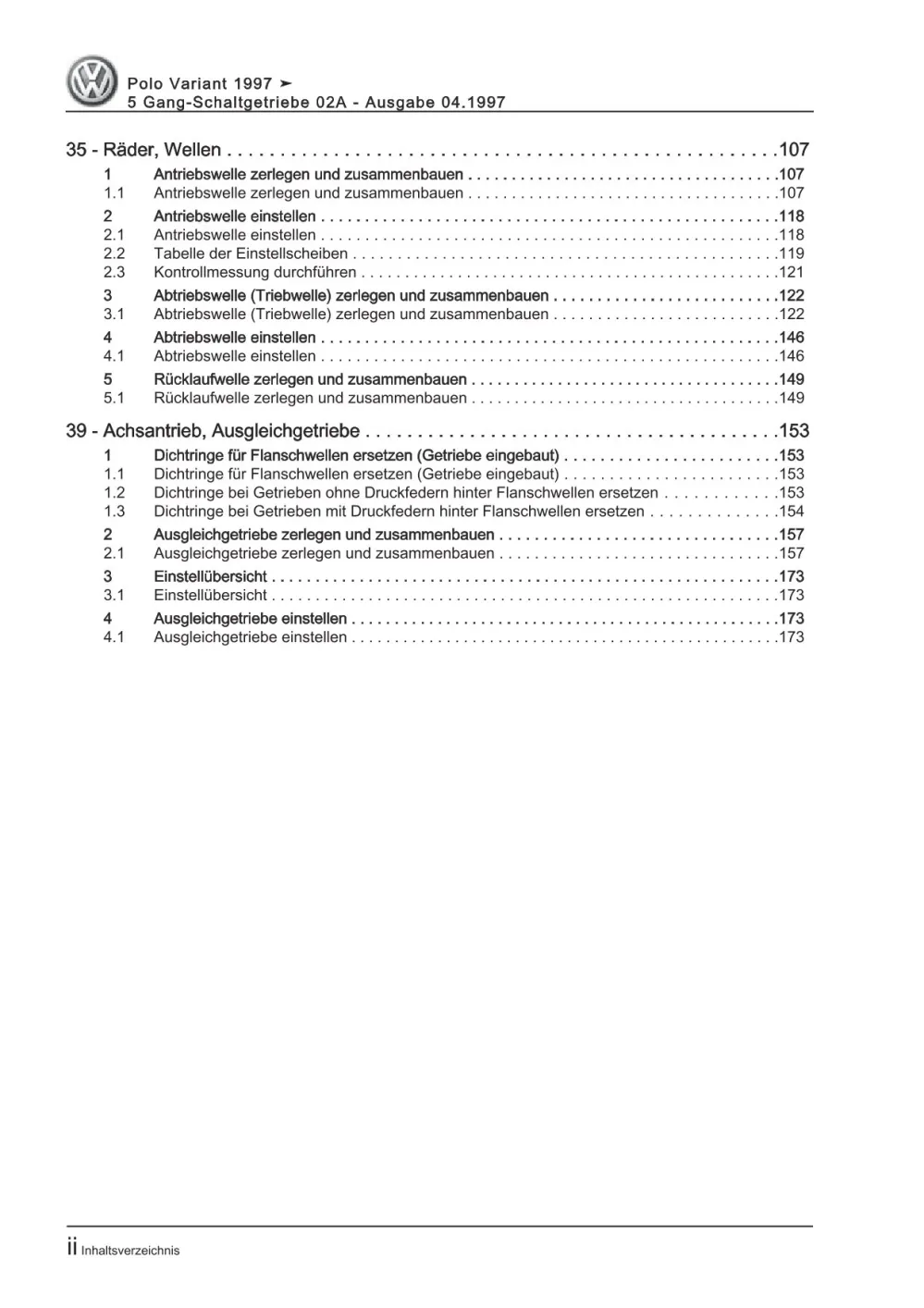 VW Caddy Typ 9K 1995-2003 5 Gang Schaltgetriebe 02A Reparaturanleitung eBook