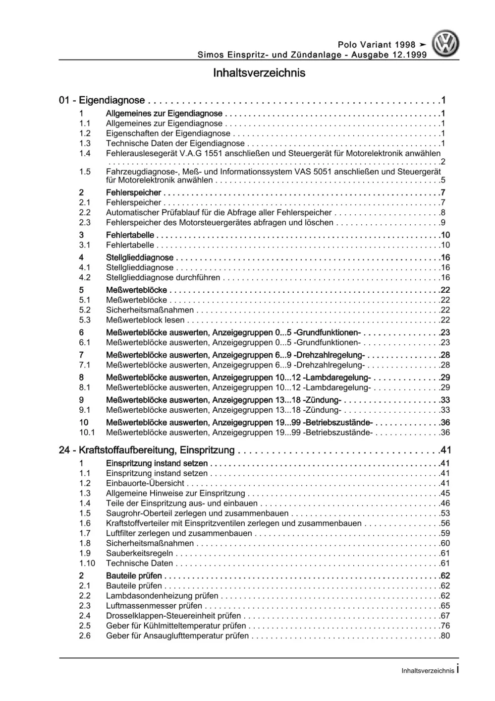 VW Caddy 9K (95-03) 100 PS Simos Einspritz- Zündanlage Reparaturanleitung eBook