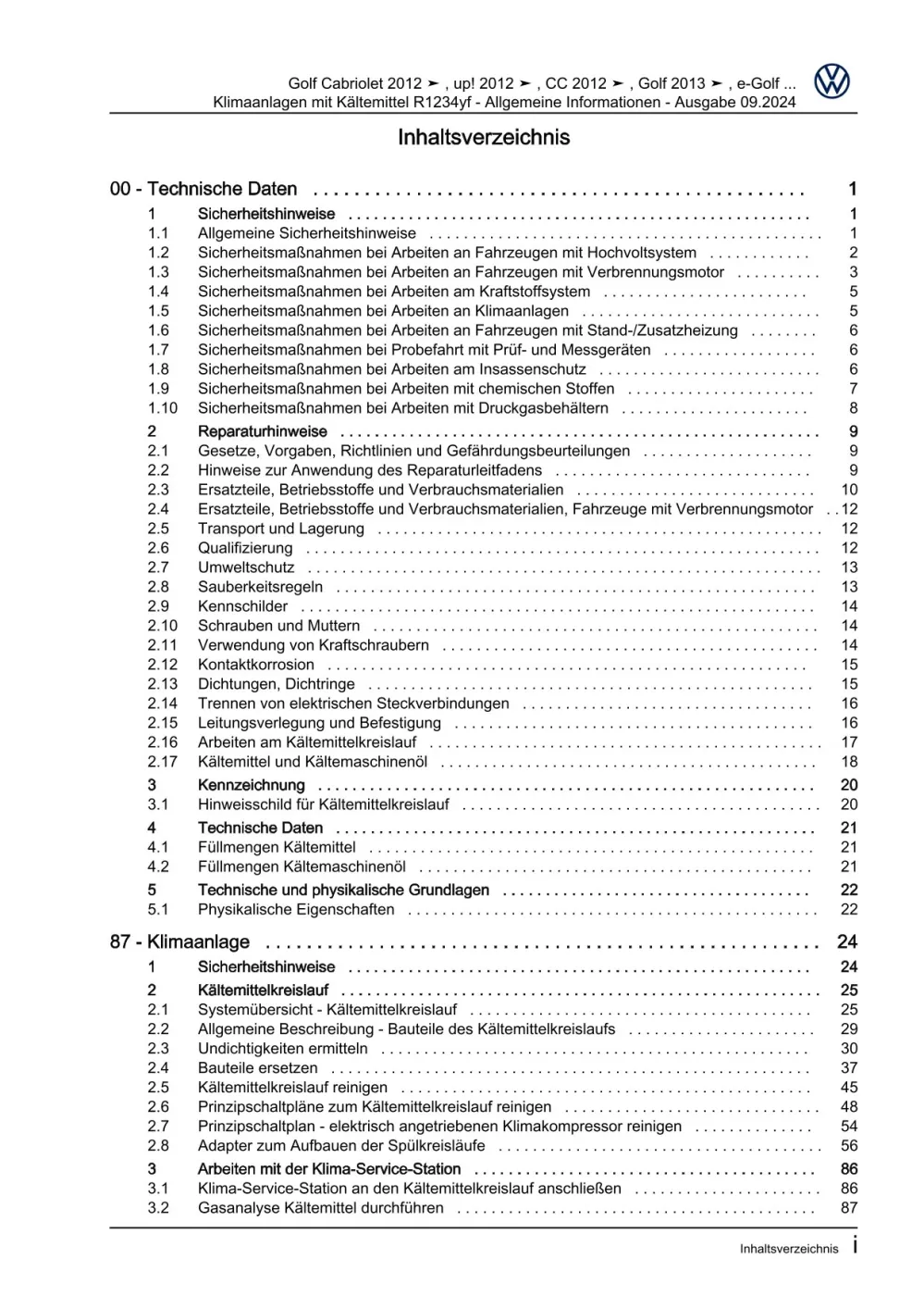 VW Caddy SB ab 2020 Klimaanlagen Kältemittel R1234yf Reparaturanleitung eBook