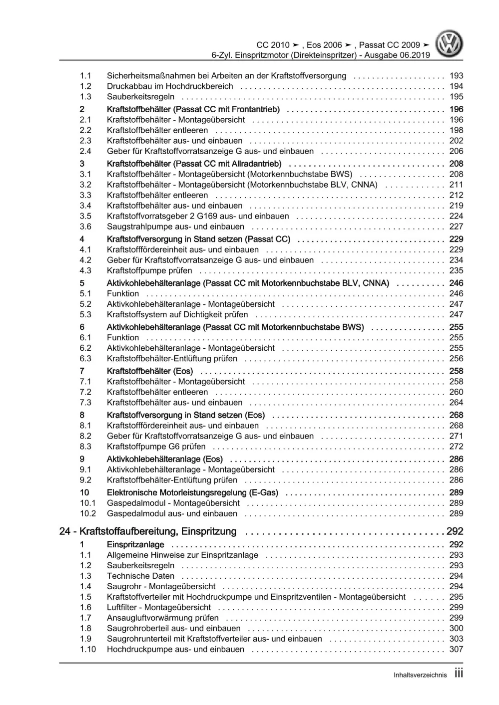 VW EOS 1F 2006-2015 6-Zyl. Benzinmotor 3,6l 260-300 PS Reparaturanleitung eBook