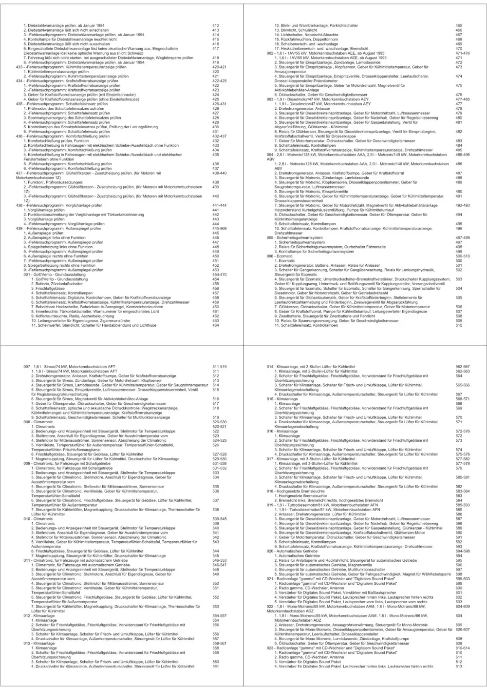 VW Golf 3 Variant 1H (91-95) Schaltplan Stromlaufplan Verkabelung Elektrik eBook