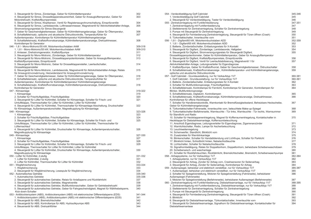 VW Golf 3 Variant 1H (95-97) Schaltplan Stromlaufplan Verkabelung Elektrik eBook