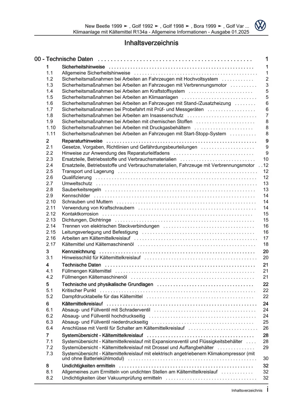 VW Golf 3 Variant 1H 1993-1999 Klimaanlagen Kältemittel Reparaturanleitung eBook