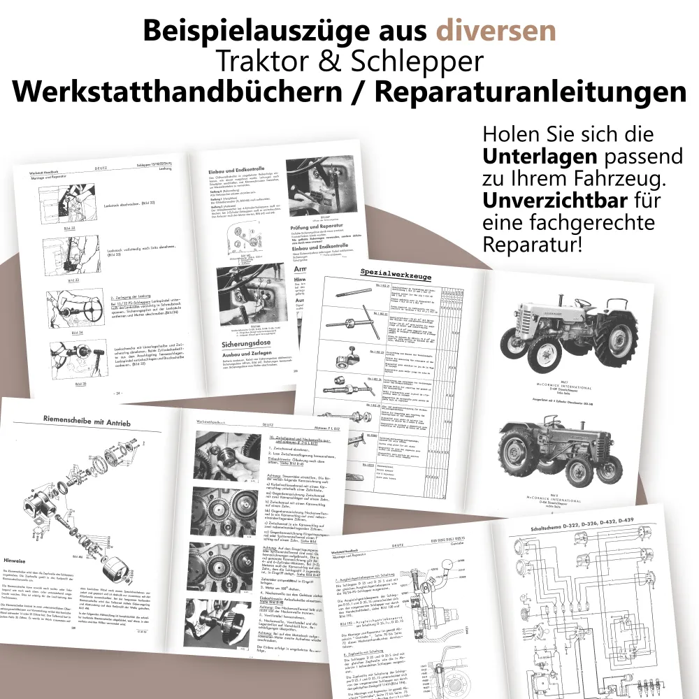 Reparaturanleitung und Werkstatthandbücher sind unverzichtbar, wenn es darum geht Ihr Fahrzeug fachgerecht zu reparieren. Hier sehen Sie einige beispielhafte Auszüge.