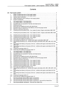 Audi 80 type 8C 1991-1995 fuel supply system petrol engines repair manual eBook