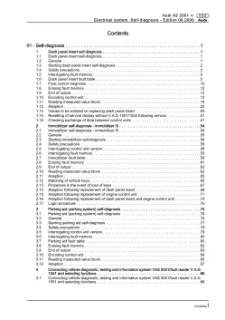 Audi A2 8Z (99-05) electrical system self-diagnosis repair workshop manual eBook