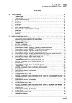 Audi A3 type 8L 1996-2006 brake systems repair workshop manual eBook pdf
