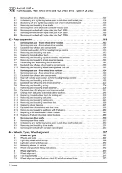 Audi A3 8L 1996-2006 running gear axles steering fwd awd repair manual eBook